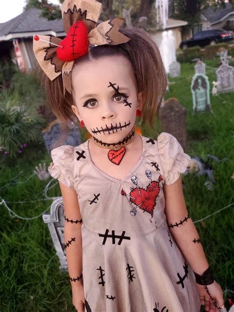 Glamorous voodoo doll makeup